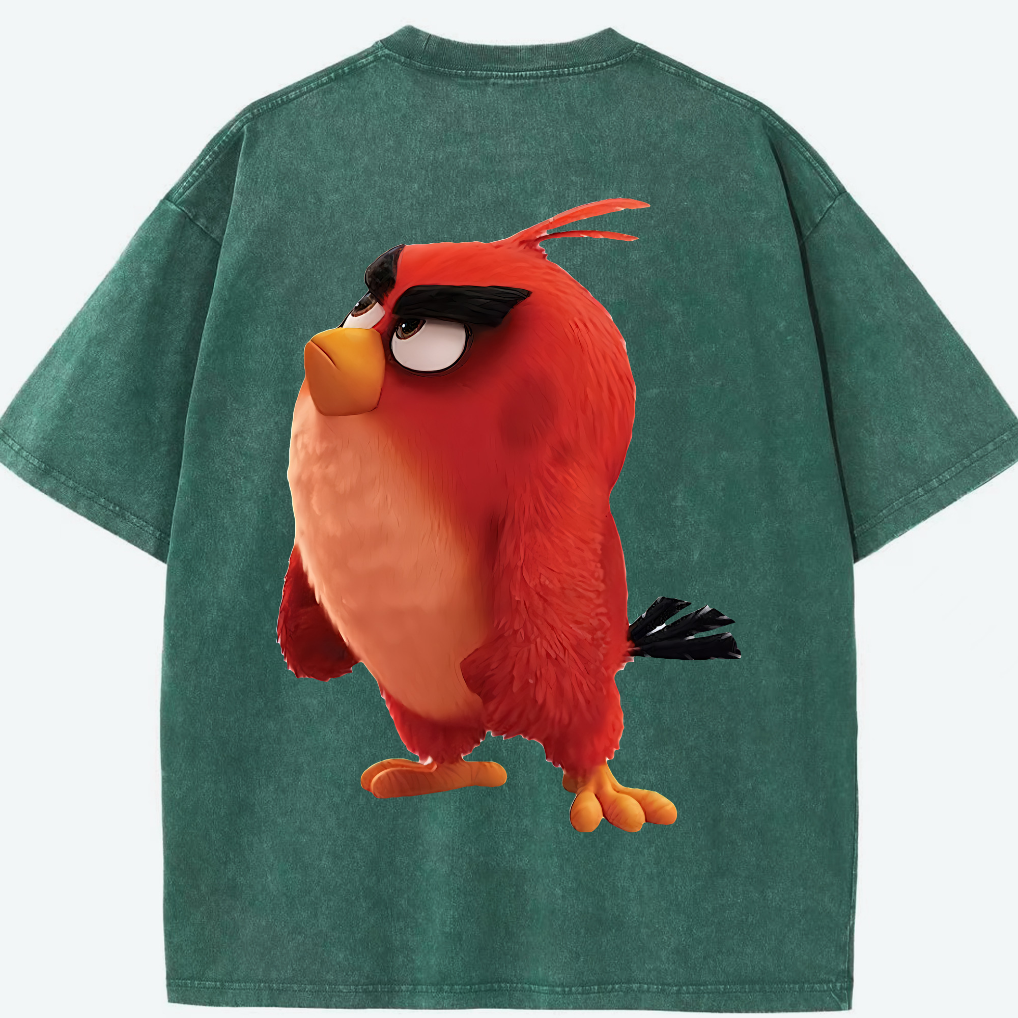 （画像用） Angry Birds アングリーバード 綿100% ヴィンテージ風 半袖Tシャツ（背面プリント）